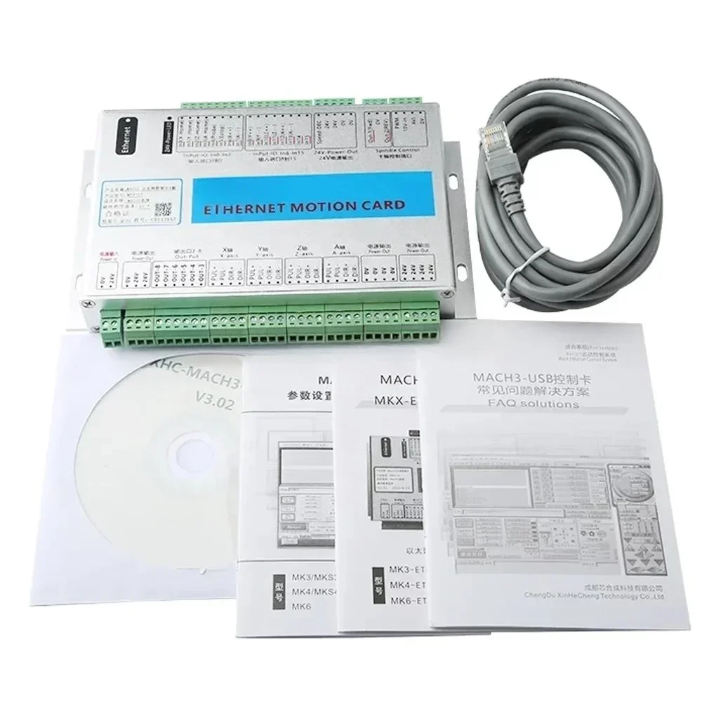 

Mach3 Ethernet Motion Card CNC Control Card Breakout Board 2000kHz Controller MK3-V MK4-V MK6-V 3axis 4axis 6axis Cnc Controller