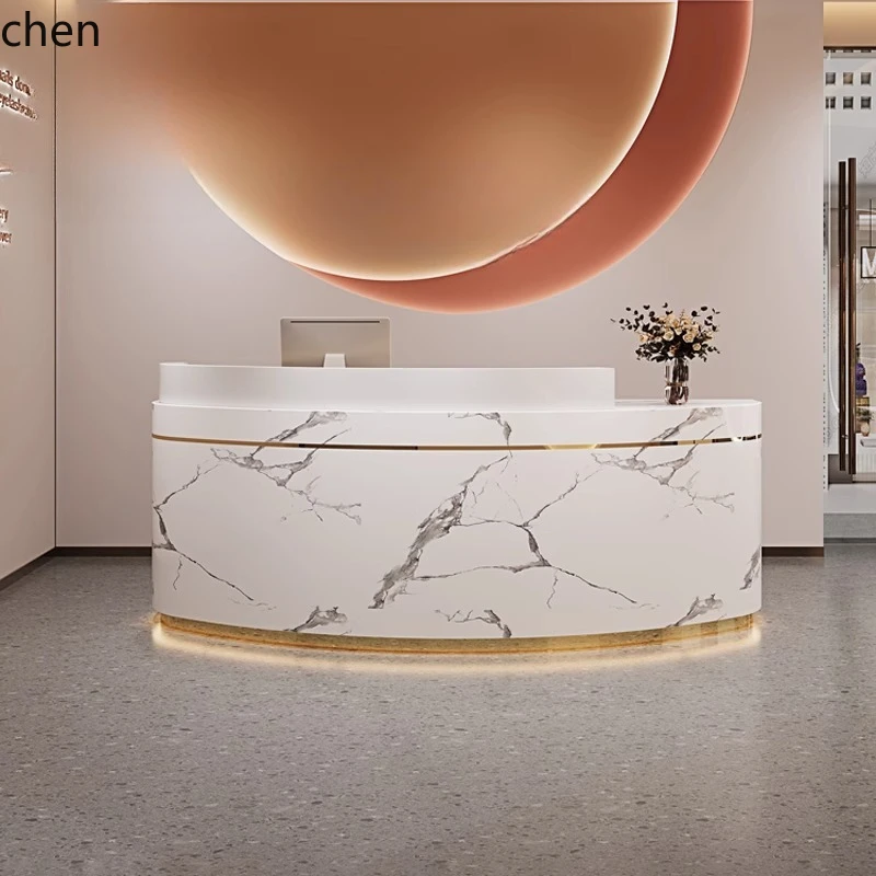 

D27- Bar Nail Art Clothing Store checkout page Hair Center Curved Reception Desk