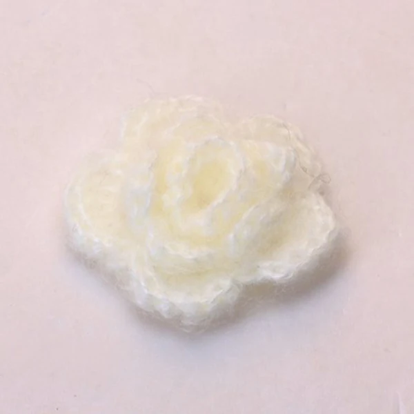 

10 Pcs Wool Flower Knitting Handmade Applique Crochet Sewing Three-dimensional White