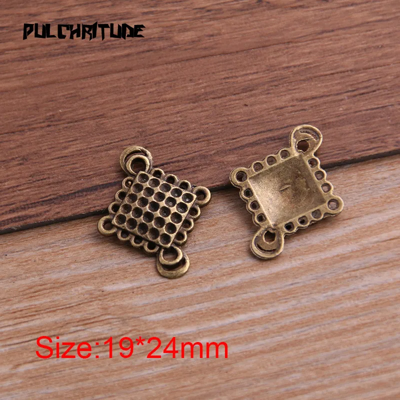 20pcs 19*24mm Two Color  Zinc Alloy Necklace Charm Jewelry DIY Hollow Chinese Knot Connector Pendant Necklace