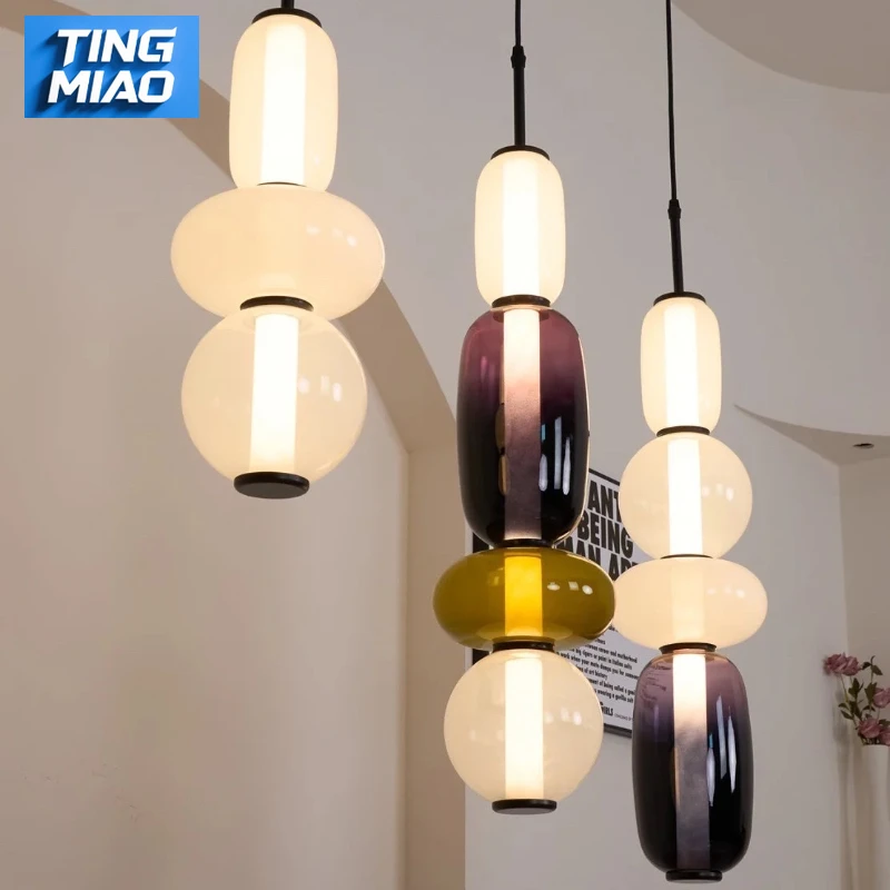 

Italian Candy Glass Pendant Lamp Luxury Handblown LED Chandelier for Living Room Kitchen Restaurant Decor