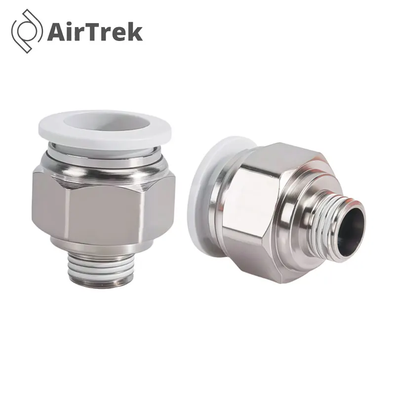 

1/10/20PCS PC BSP Thread Pneumatic Hose Fitting Push in OD 4 6 8 10 12mm Thread 1/8 1/4 3/8 1/2'' Quick Connector for Air Tube