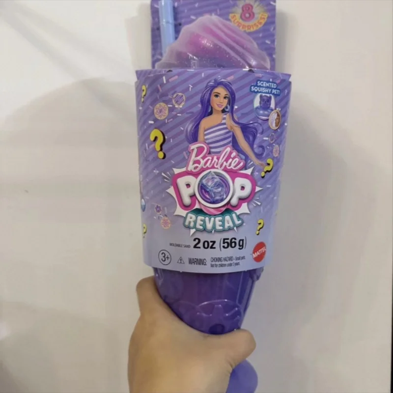 Hot Barbi e Doll Surprise Pet Milk Cap Series Purple Long Hair Color Articulated Joints Donut Earrings Fashion Outfit Toy Jfy60