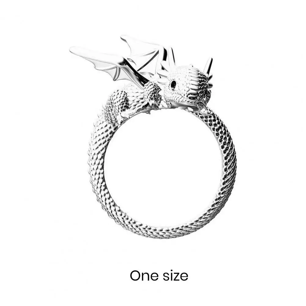 التنين خواتم القوطية الشرير نمط الزاحف المجنح أجنحة سبيكة افتتاح قابل للتعديل خواتم Vintage مجوهرات اكسسوارات هدايا للرجال النساء #2