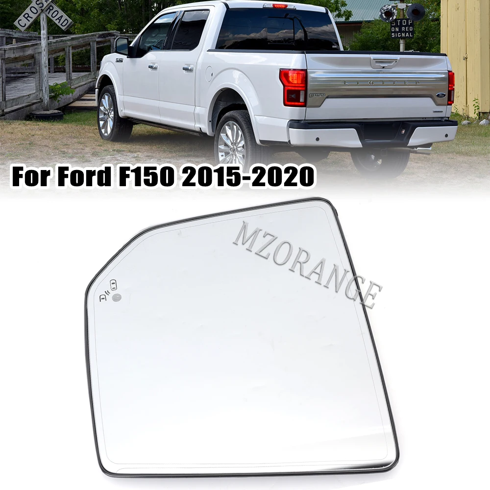 Auto Rearview Mirror Cover Glass for Ford F150 US Version 2015 2016 2017 2018 2019 2020 Heated Equipped with Blind Spots Style