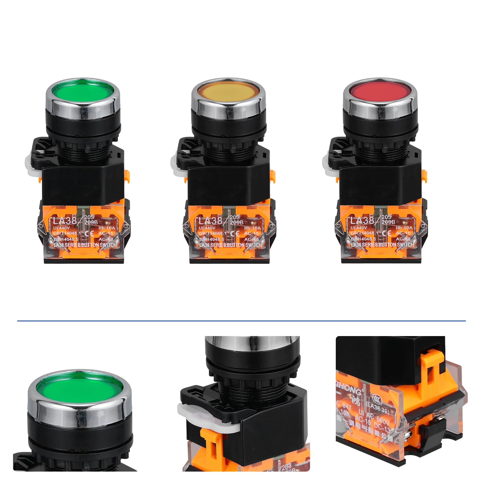 

3 Pcs Switch Button Momentary Push Mini NO Plastic Small Easy Install Replace Long Service Electrical Product