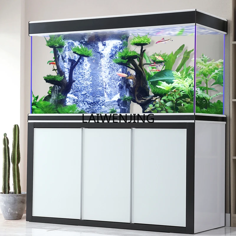 HLZ living room office automatic cycle silent bottom filter square screen fish tank