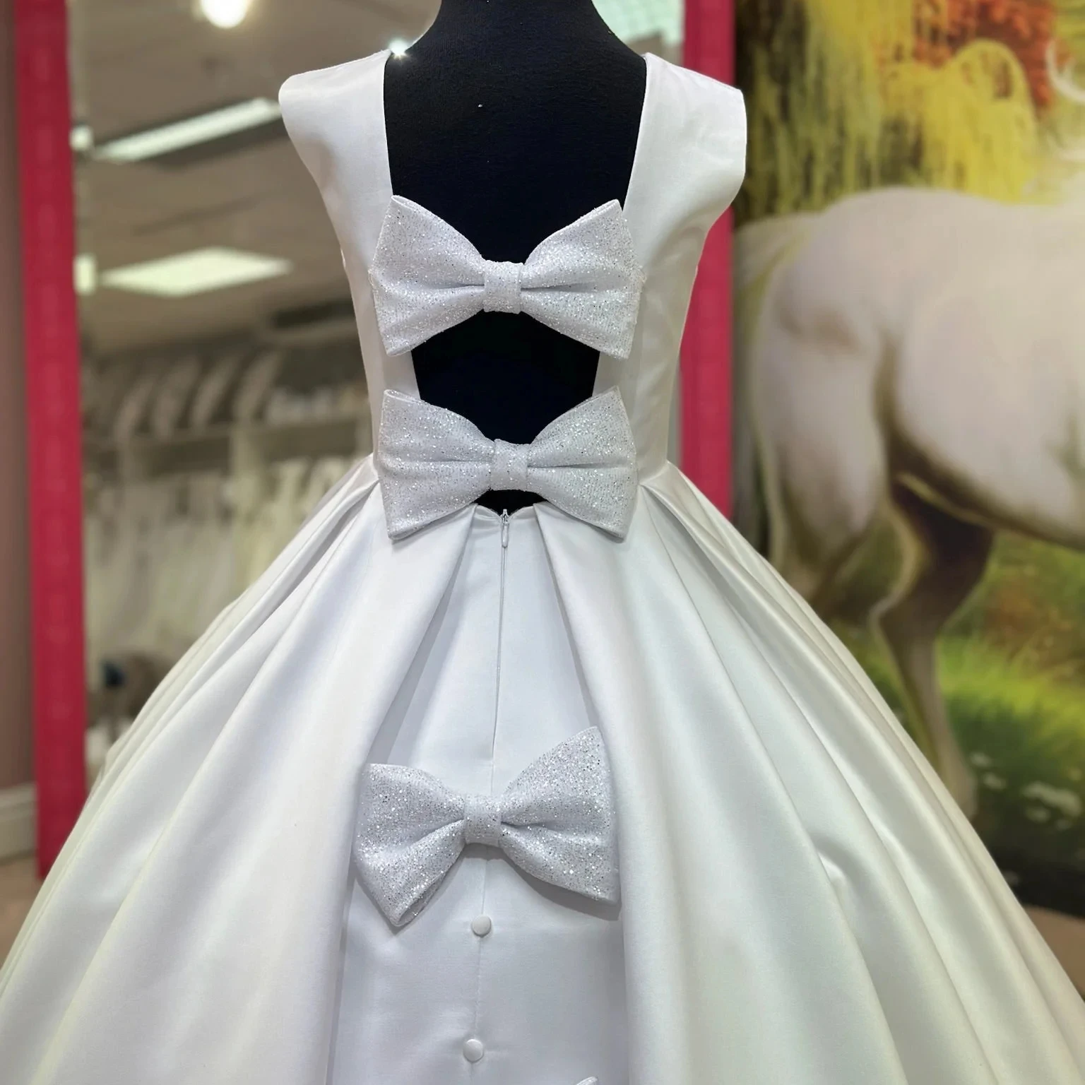 Customized Flower Girl Dress For Wedding Pearls High Waist Sleeveless Floor Length Elegant Kids Birthday First Communion Gown