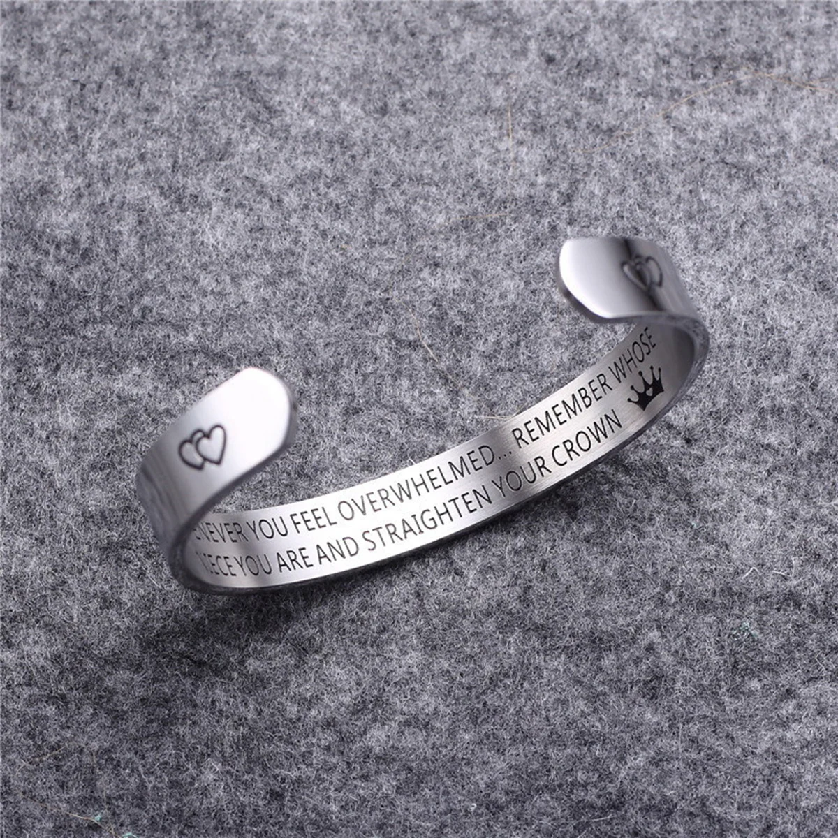 

Creative Wide Wrist Chain Engraved Niece Bangle Titanium Steel Lightweight Durable Smooth Surface Fashion Simple Gift