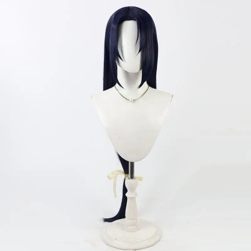 Jiroutachi Cosplay Wig Touken Ranbu Navy Blue Long Synthetic Hair Heat Resistant Halloween Role Play Party Carnival + Wig Cap - view 2