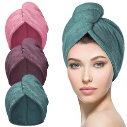 3 Packs Pink,Purple,Green Microfiber Hair Towel,Quick Dry Turbans for Wet Hair, Drying Wrap Towels Curly Women Anti Frizz