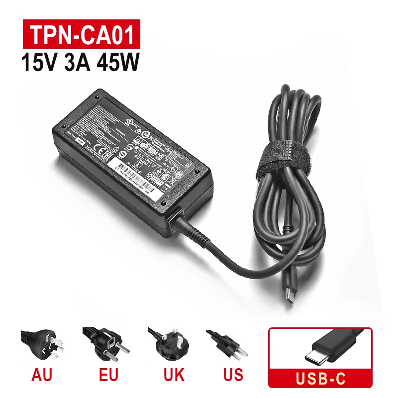 15V 3A 45W USB Type C адаптер питания переменного тока для HP Spectre 12-a000 x2 13-v000 зарядное устройство для ноутбука TPN-CA01 918337-002 844205-850