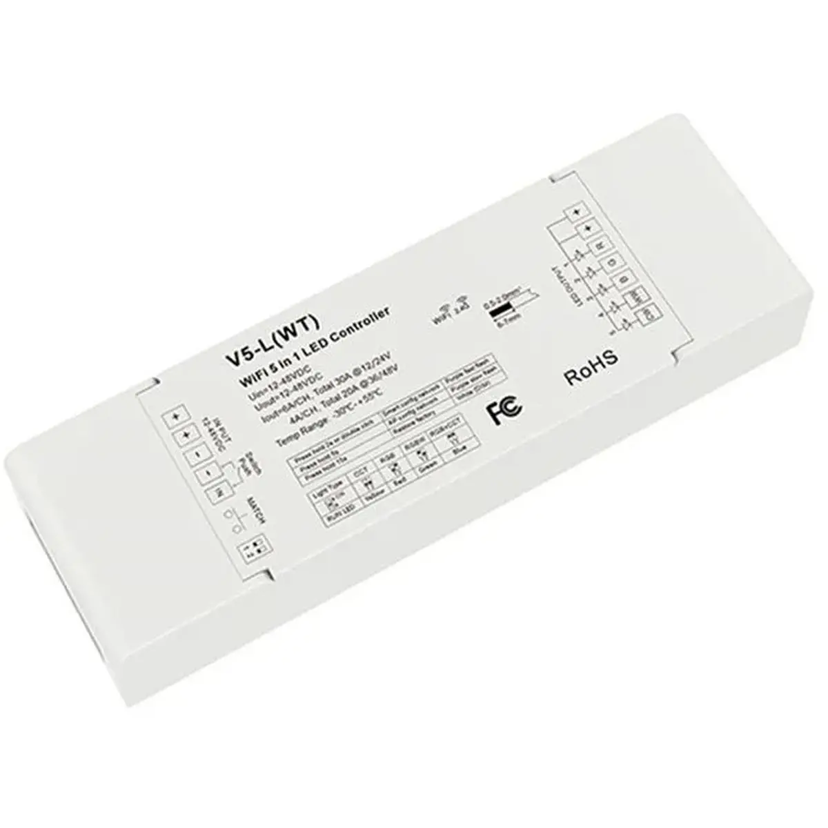 update. WiFi 5 In1 LED Controller DC 12V 24V 36V 48V 30A Dimmer with AC Push Switch Dimming APP Voice Control Music Model