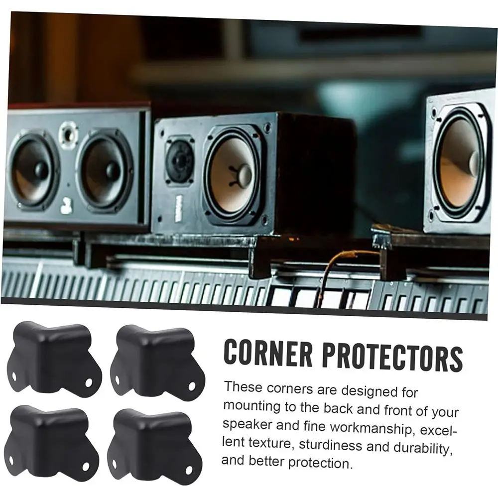 Useful Black Speaker Corner Protectors Iron Corner Covers Unisex Safety Bumper Speaker Accessories