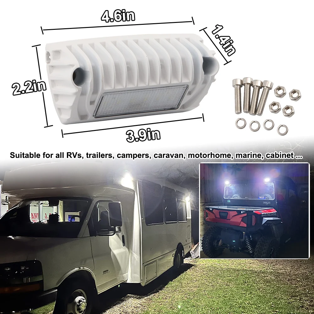 12V 24V Led Caravan Light Awning Porch Lighting Ceiling Exterior Scene Work Driving Lamp for Rv Trailers Campers Motorhome