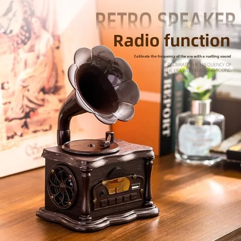Retro bluetooth stereo mini phonograph home decoration gifts living room