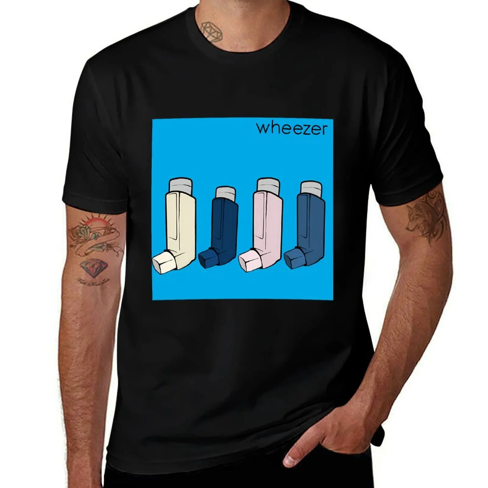 

Wheezer Blue Album Weezer But Theyre Asthma Puffers футболка аниме футболка с индивидуальным принтом