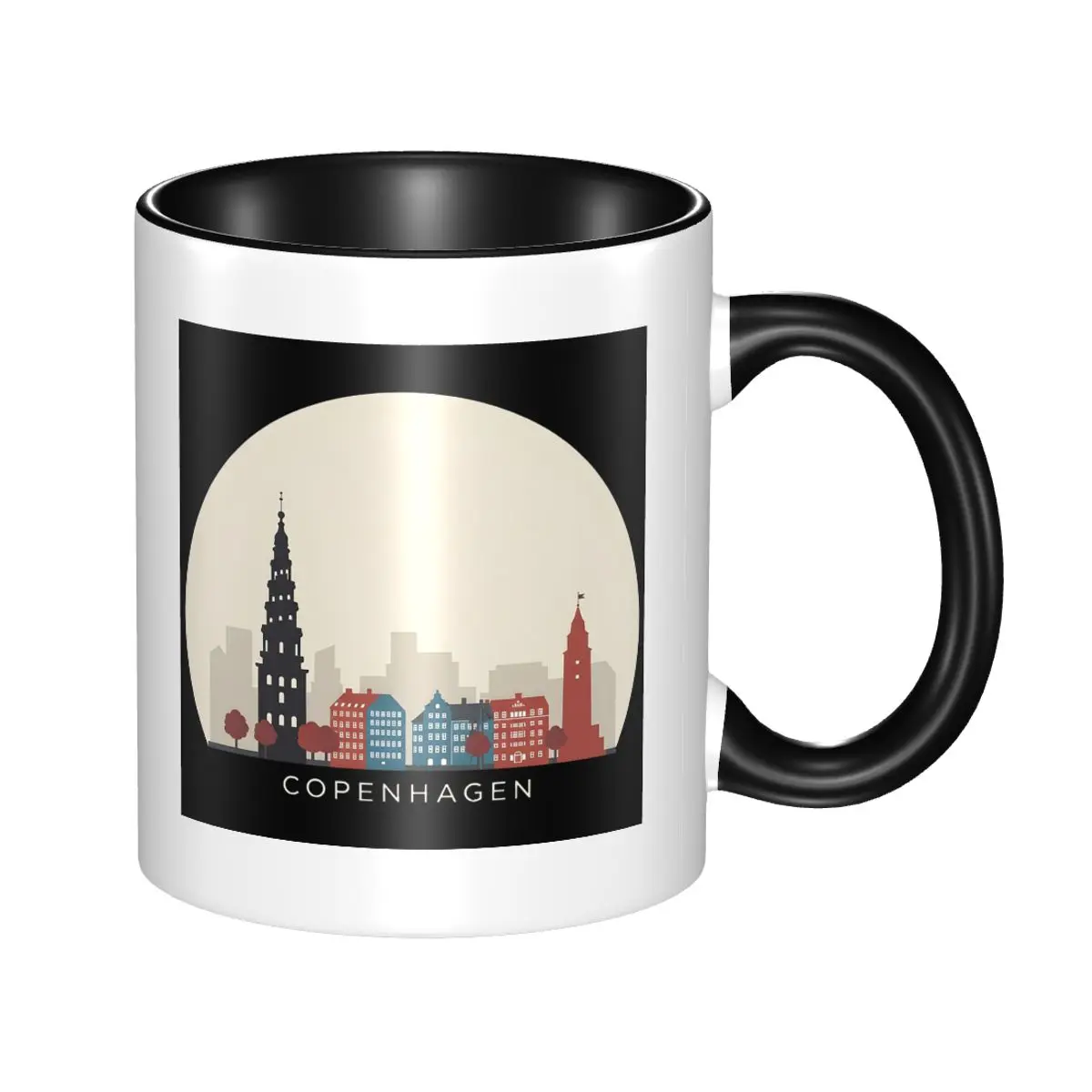 Copenhagen Travel Icon Mug Funny Ceramic Coffee Cups Tea Mugs Milk Cup Drinkware Gifts for Friends