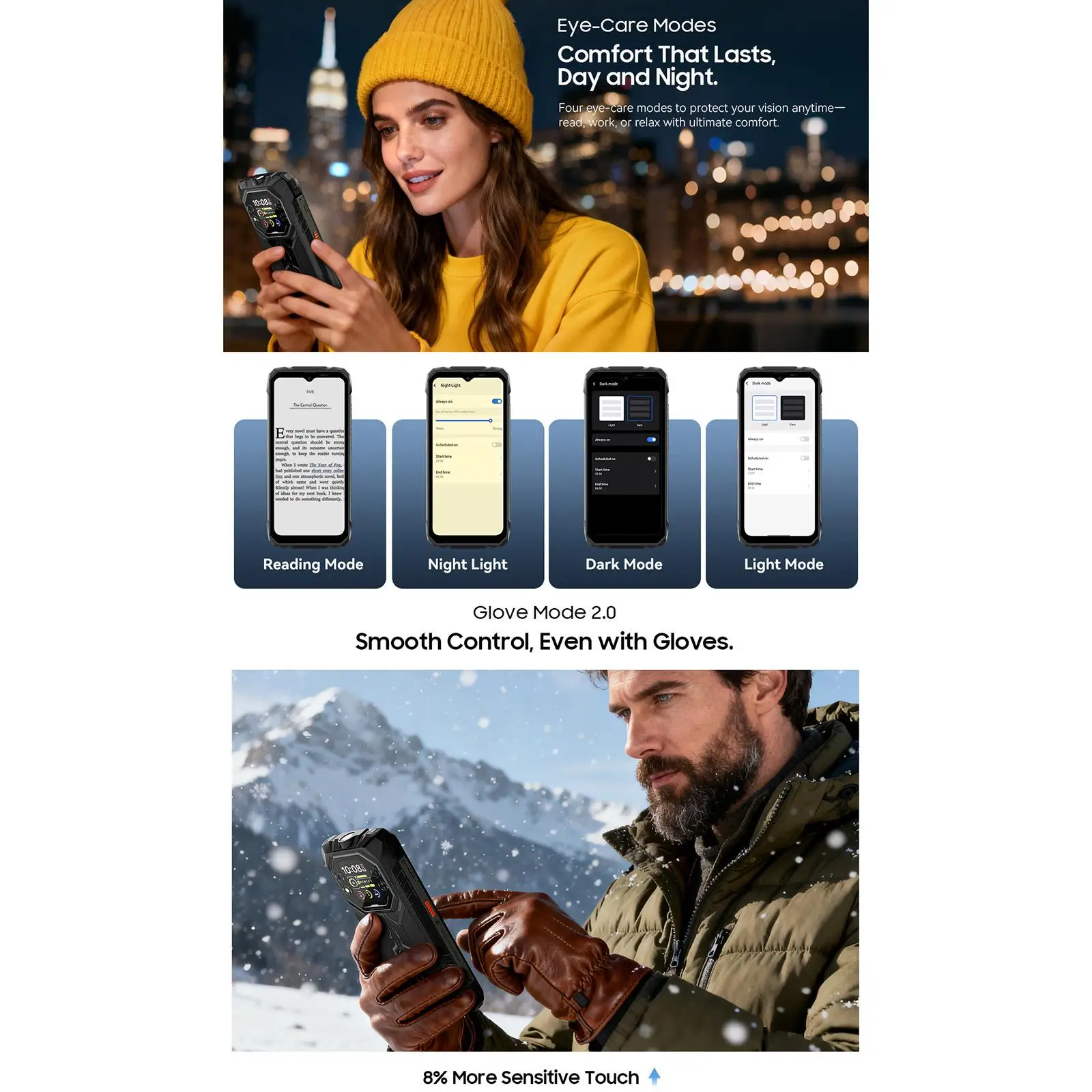 Blackview ROCK 1 Rugged Phone 8GB+256GB 6.56'' Android 16 Helio G81 15000mAh 55W Charge NFC 4G Smartphone