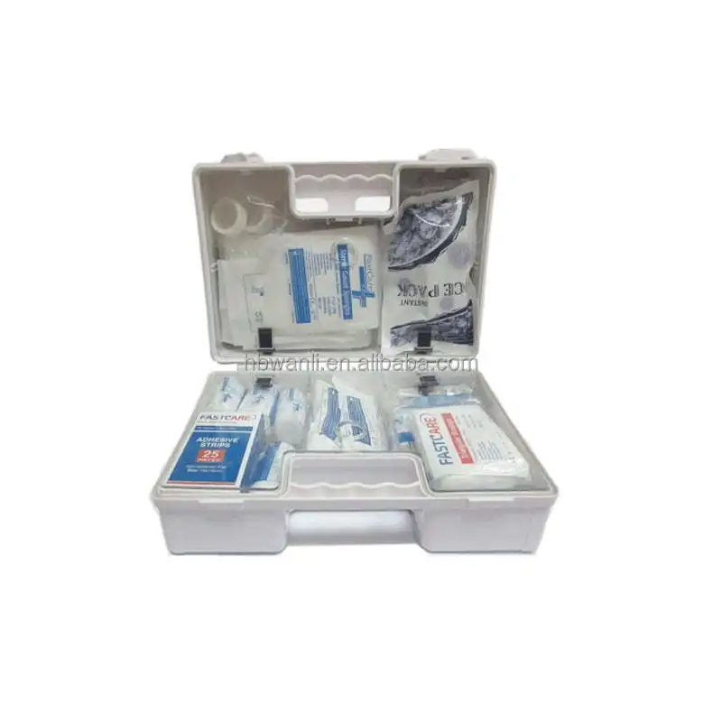 25 Person First Aid Kit Durable Waterproof Hard Case with Carrying Handle for Office Home School Car Hiking Camping