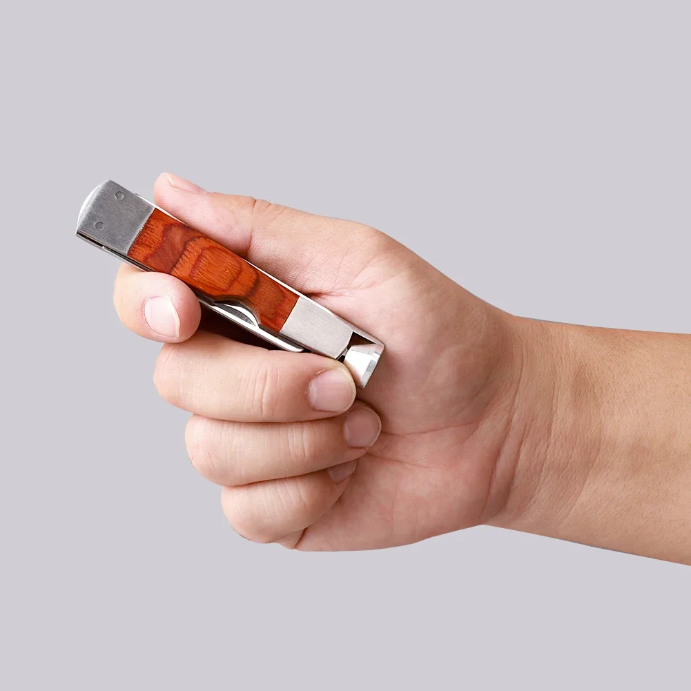 3 in 1 Red Wood Tobacco Smoking Stainless Steel Pipe Clean Tool , for pipe tobacco press rod, pipe channel and bowl cleaning