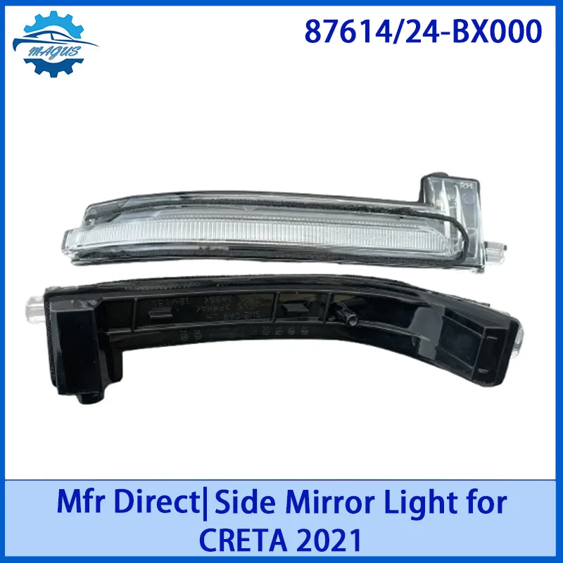 

【For 87614/24-BX000 HYUNDAI CRETA 2021 】Factory Direct LED Side Mirror Turn Signal | Plug & Play Waterproof Replacement