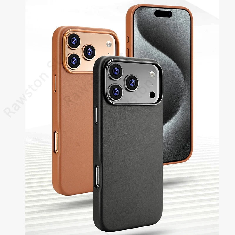 Skórzane etui MagSafe do Apple iPhone 18 17 Pro Max 16 13 14 15, oryginalny, oficjalny styl, magnetyczny pokrowiec na telefon. — zdjęcie produktu 4