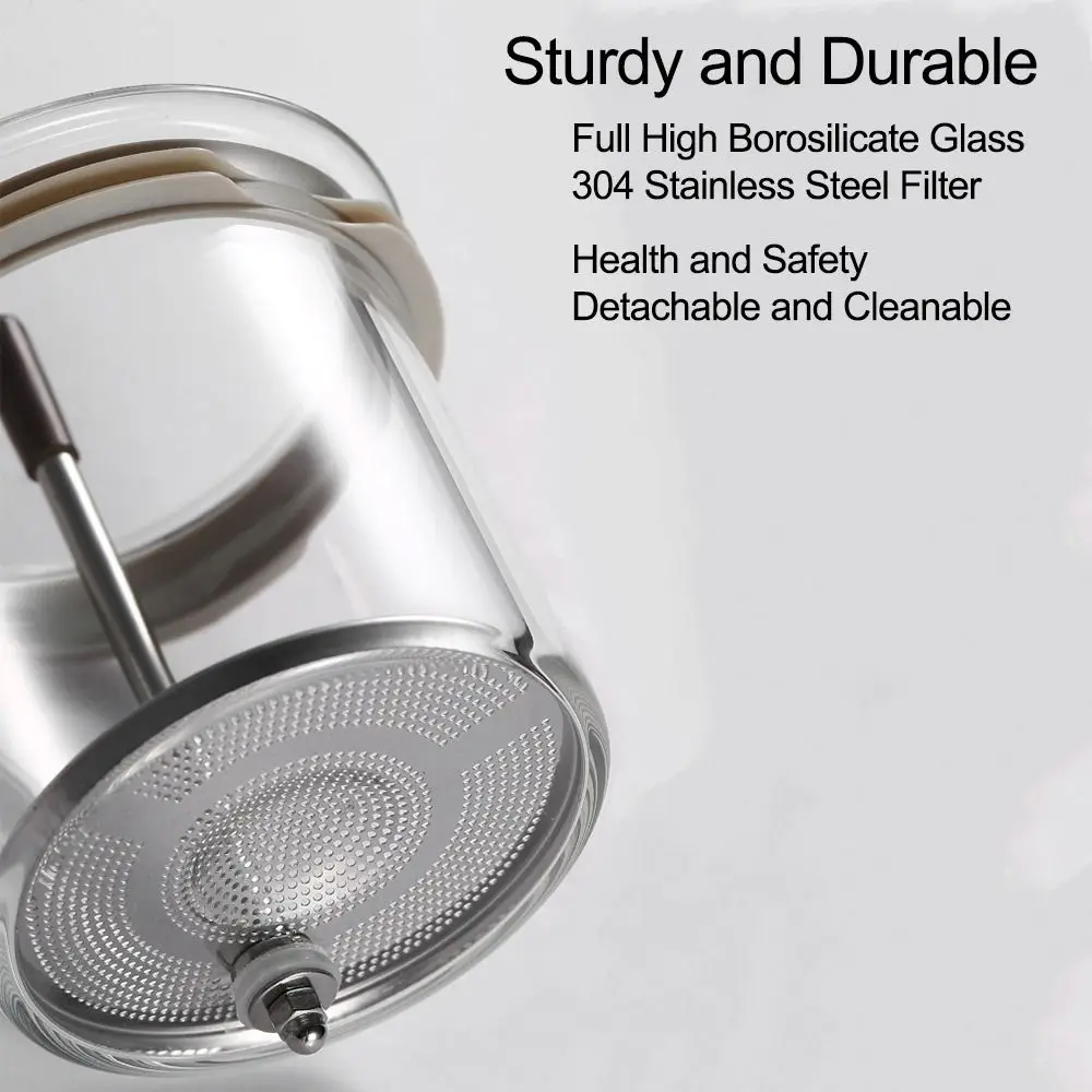 

Creative Tea separation Glass Teapot Heat Resistant 650ML Lazy Kungfu Drip Teapot Press Control Tea Water Separation