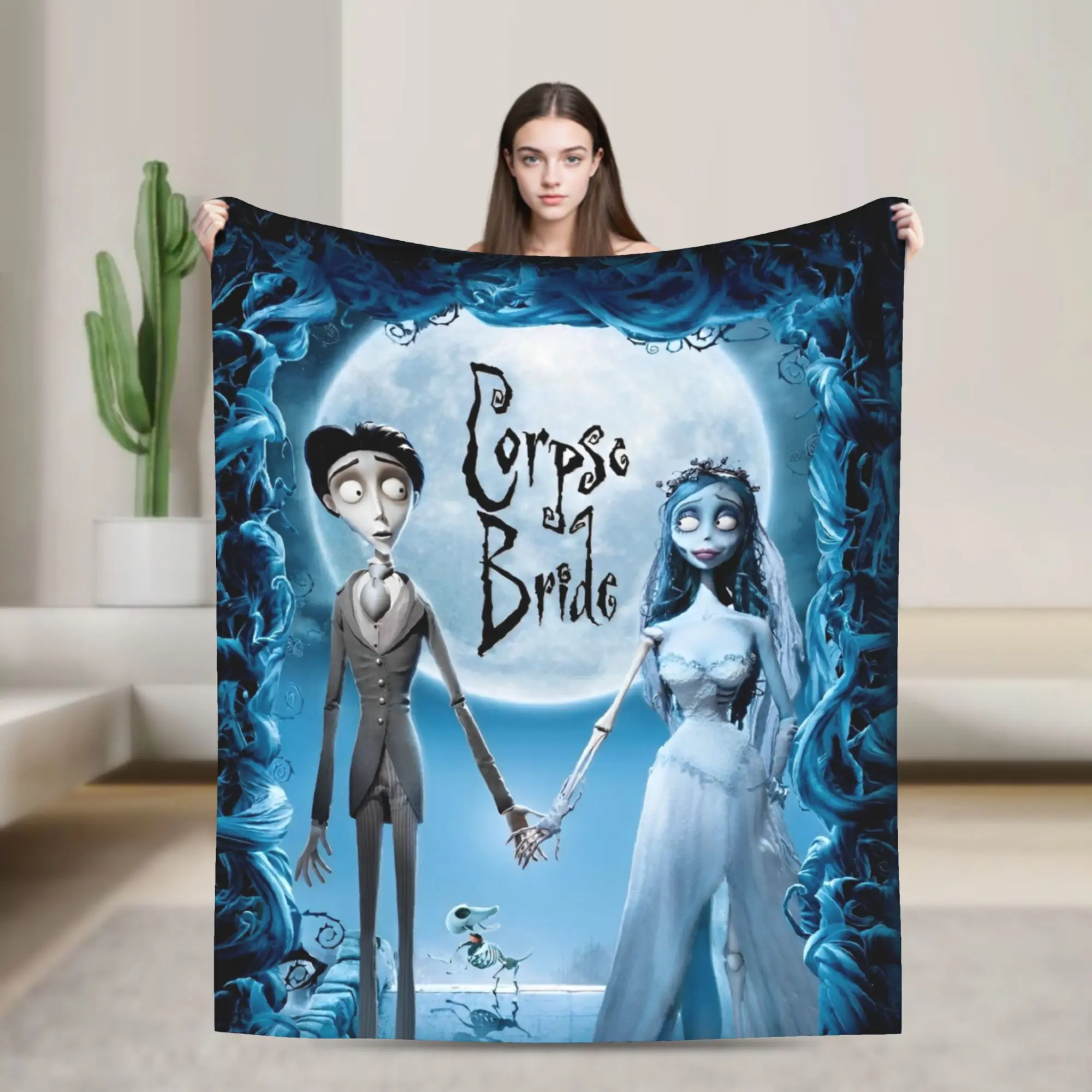 

Horror Corpses Brides Fleece Blanket Halloween Decor Scary Movie Funny Throw Blanket for Home 125*100cm Plush Thin Quilt,