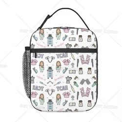 Boîtes à lunch de dessin animé pour dames, sacs à lunch mignons pour infirmière, récipient alimentaire isolé pour les activités de plein air, haute qualité