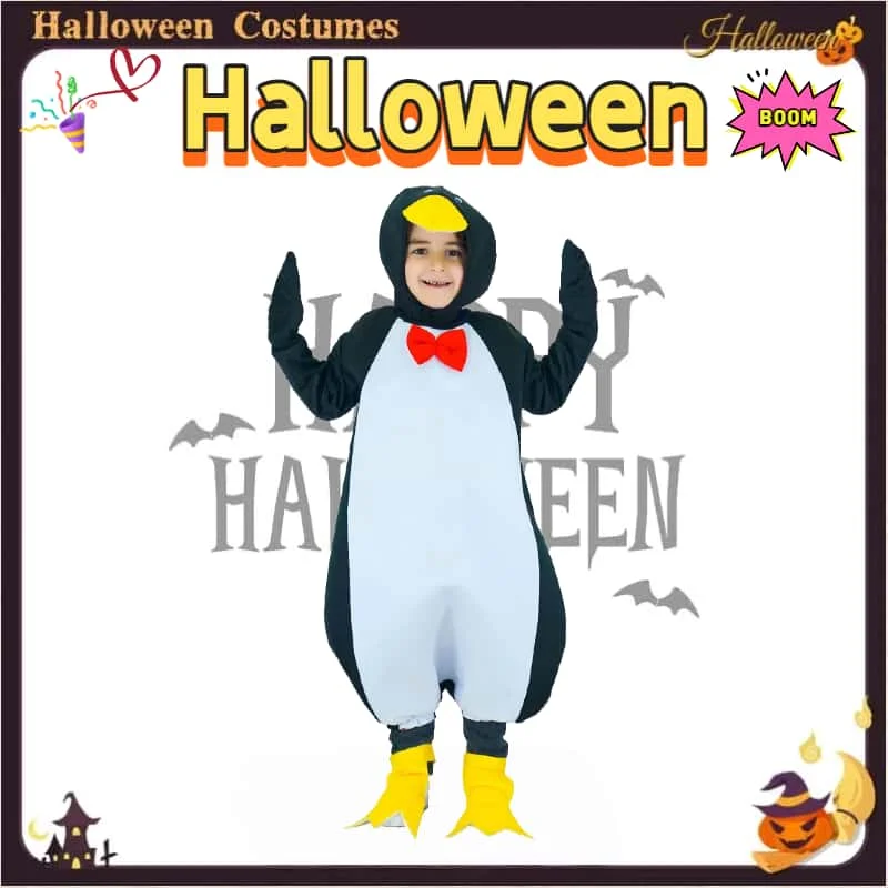 مجموعة أزياء البطريق للأطفال، زي تنكري للهالوين، زي أداء لمرحلة لعب الأدوار