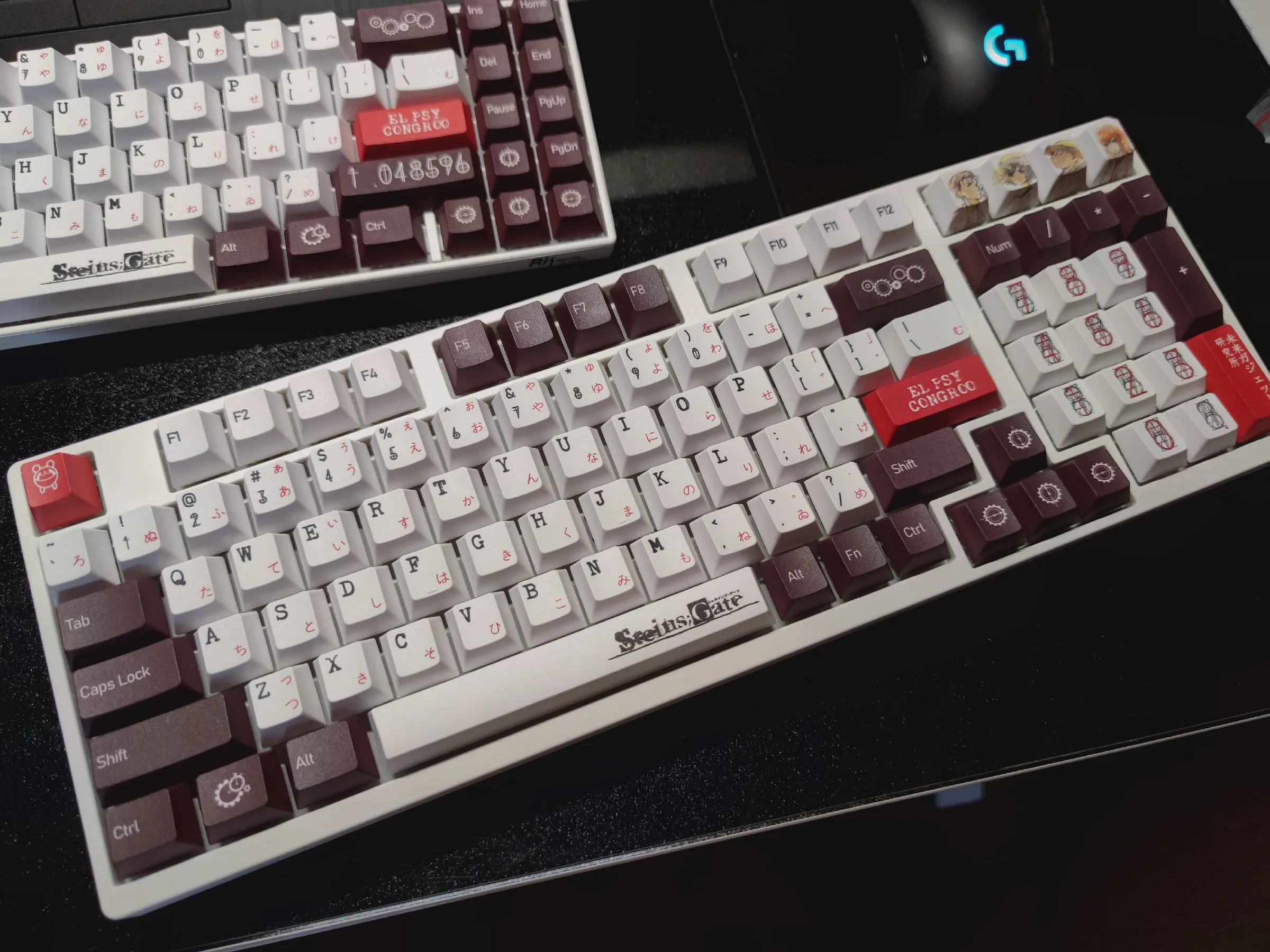 128 Keys Steins; Gate Keycaps Chreey PBT Hot Sublimation Anime Game KeyCaps for Made68 Mad68 Wooting 60 Mechanical Keyboard