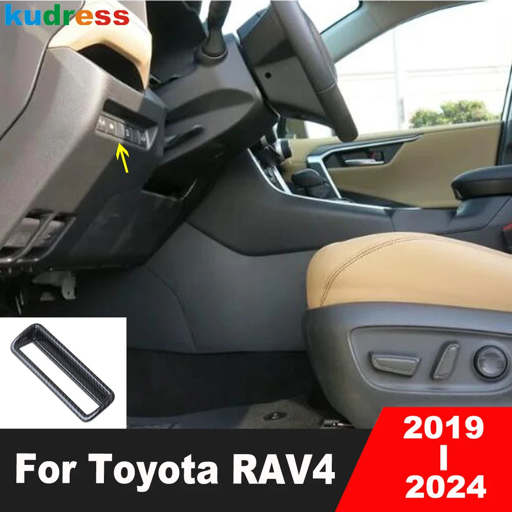 For Toyota RAV4 RAV 4 2019-2022 2023 2024 Carbon Fiber Car Head Light Lamp Switch Button Panel Cover Trim Interior Accessories