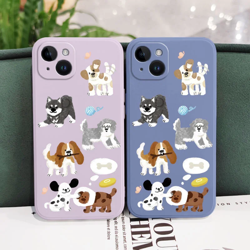 Chalk Drawing Dog Phone Case For iPhone 17 17 Air 16 16e 15 14 13 12 11 Plus Pro Max Mini Silicone Cover