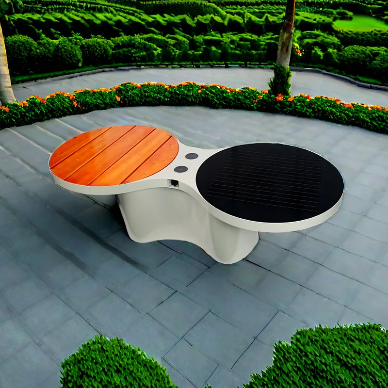 

Уличная солнечная скамья с беспроводной зарядкой, Bluetooth-музыкой, фотоэлектрическим питанием, умный стол и стул для парка, скамья для отдыха