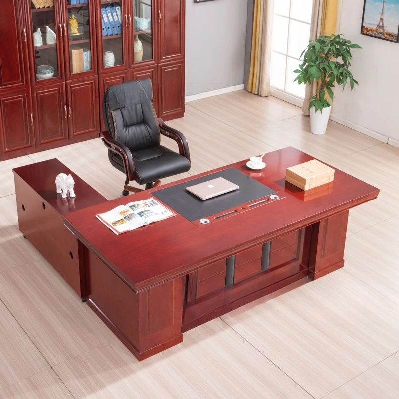 Painted veneer boss , president , supervisor, large desk manager table, solid wood veneer office