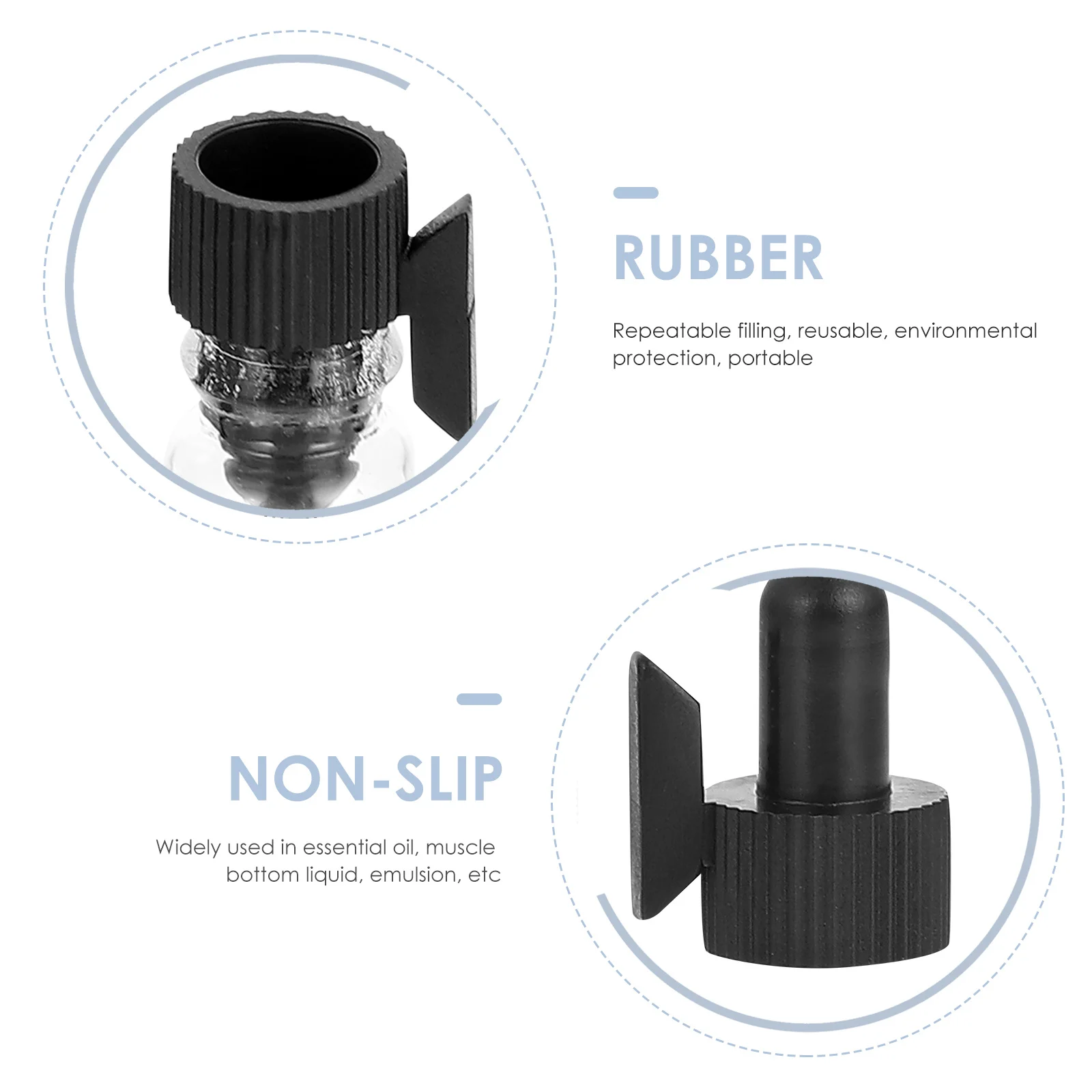 100 peças sub garrafas de vidro frascos de amostra de perfume recipientes de óleo essencial reutilizáveis compacto leve base antiderrapante