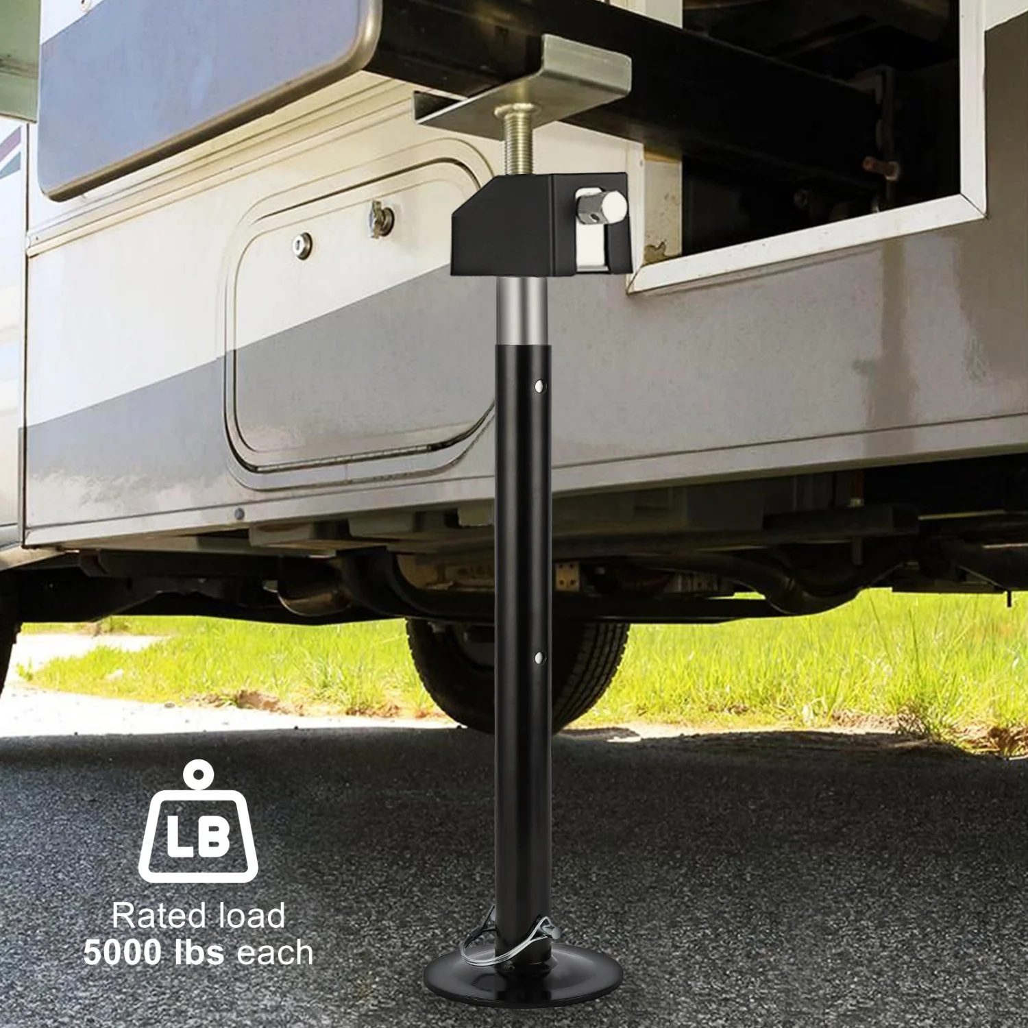 2-Pack RV Slide Out Support Jacks,5000 LB Capacity Per Jack, Adjustable Height, Steel Stabilizer for Travel Trailers & Campers