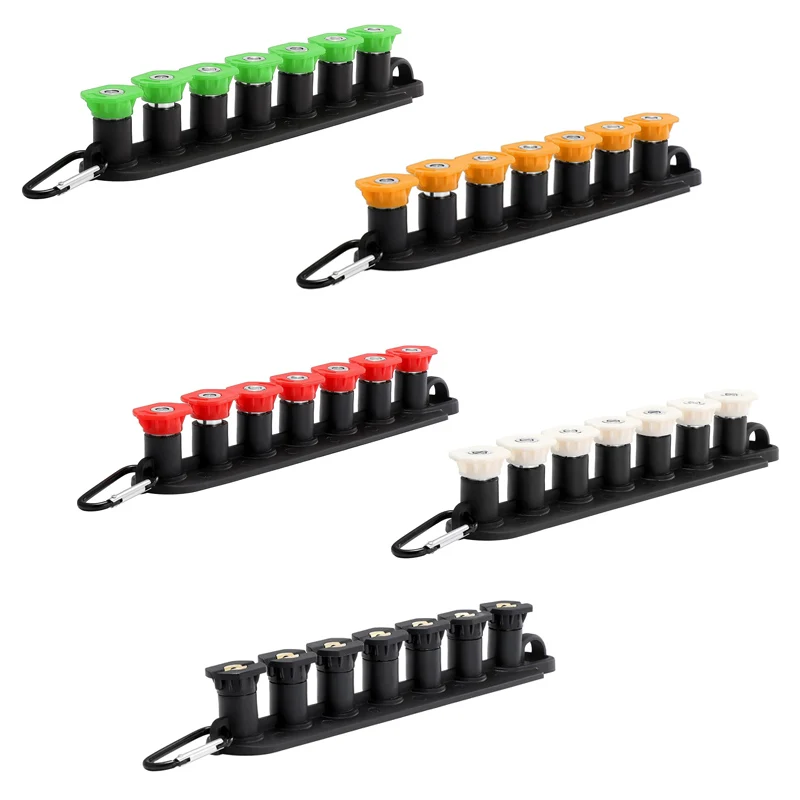 

Наконечники для мойки высокого давления, 7 шт., с держателем насадки, быстроразъемное соединение 1/4 дюйма, комплект для полоскания с несколькими степенями, 4000 фунтов на квадратный дюйм (0 ° 15 ° 25 ° 40 ° 65 ° )