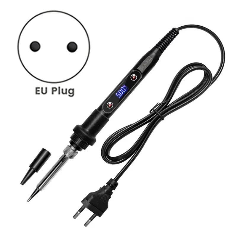 A02F-Electric Soldering Irons  Adjustable Temperature Welding Solder Rework Station Heat Pencil Tip Repair Tools Kit EU Plug