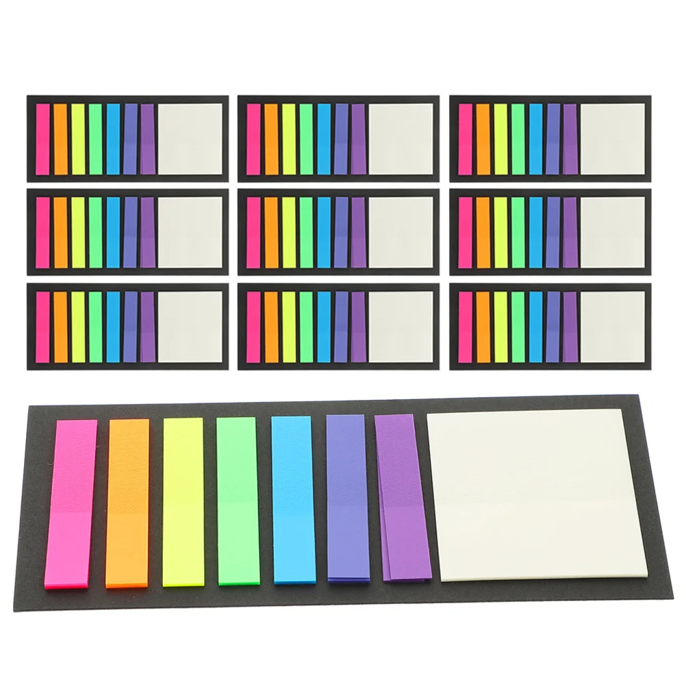 10 كتب ملصقات قراءة شفافة ملونة، علامات تبويب لاصقة، علامات صفحة مقاومة للتآكل للأطفال الذين يتعلمون اللوازم المكتبية