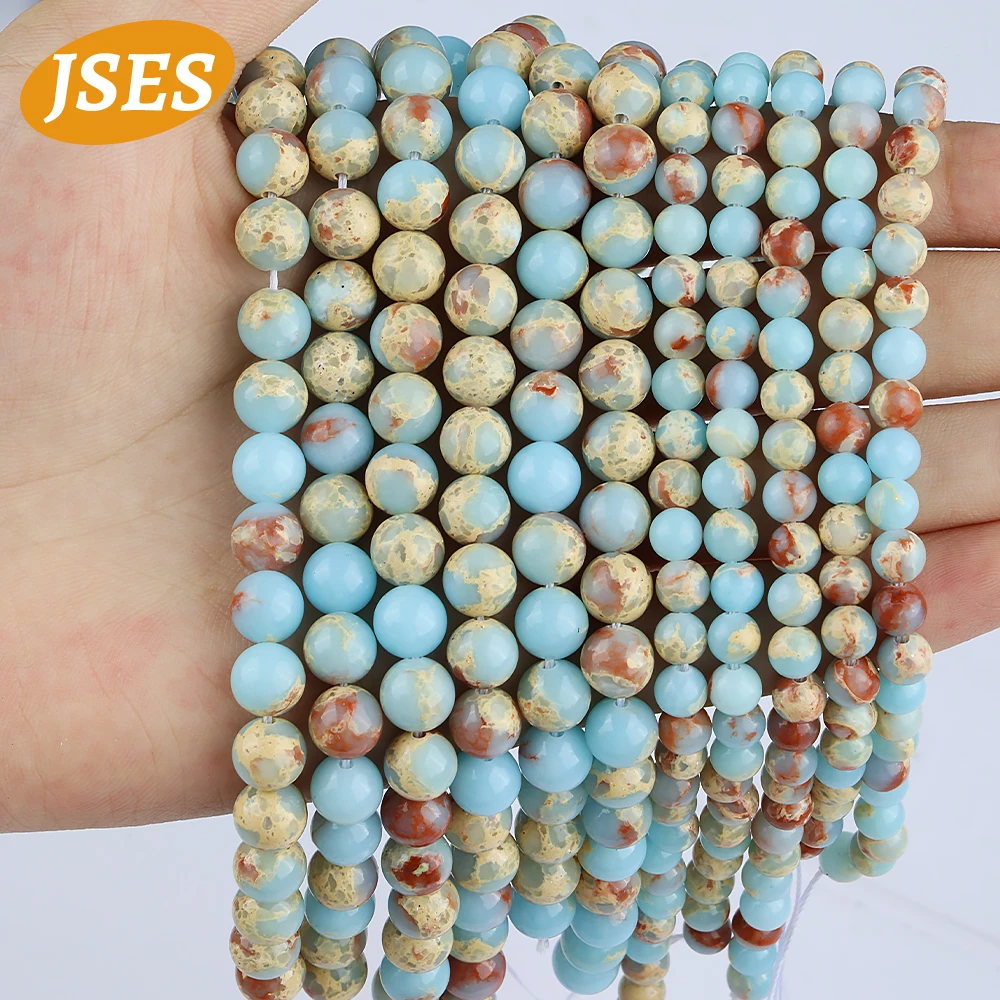 A++ Natural Stone Koreite Blue Shoushan Snakeskin Loose Spacer Beads Jewelry Making DIY Bracelets Necklace Accessories Charms