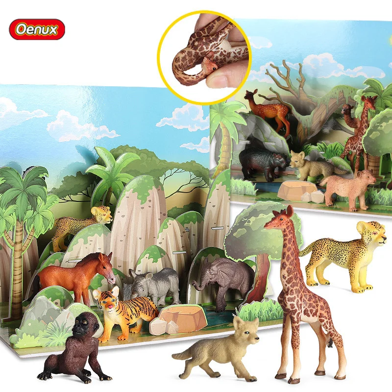 

African Wildlife 3D Puzzle Tangram Shapes Animals Model Action Figure Education Intelligence Jigsaw Baby Toys Xmas Gifts