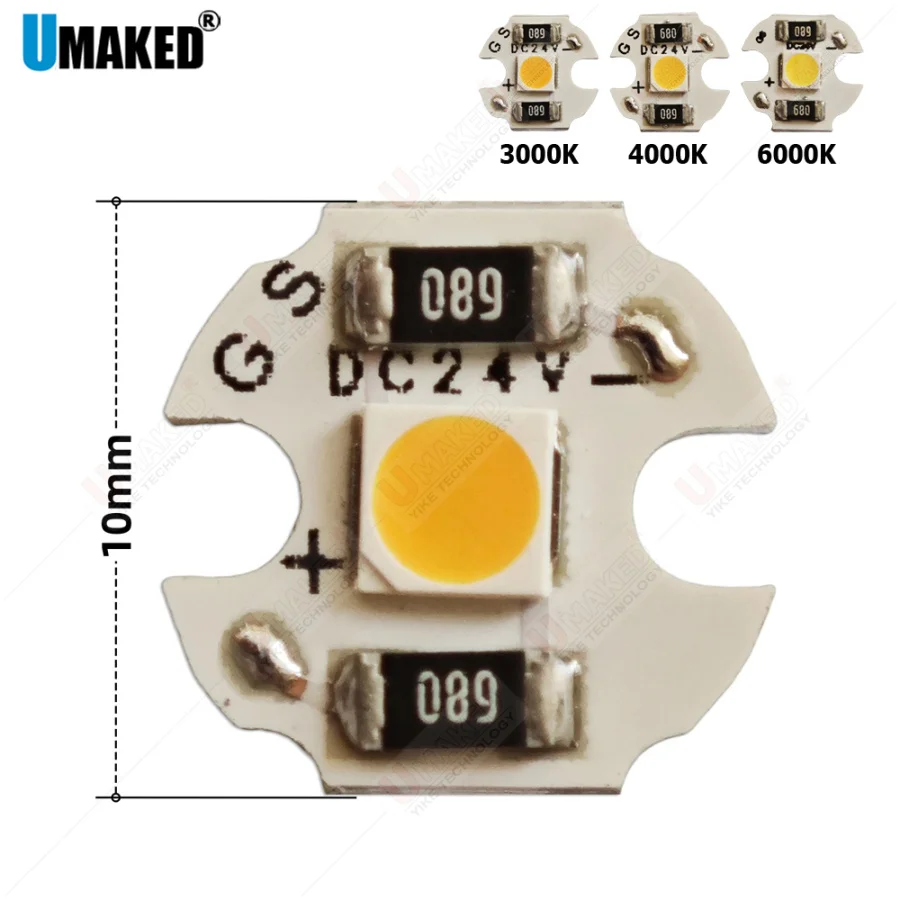 10pcs 10mm DC12V/24V LED 3030 SMD bulb led Lamp Plate Needn't Driver Lights Source White/ Warm White lamp PCB panel 16/18/20mm