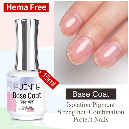 Imagen 2 del producto PUENTE 15ML Hema capa Base libre capa superior de cristal capa superior mate de terciopelo función de remojo barniz de uñas UV para uñas sensibles