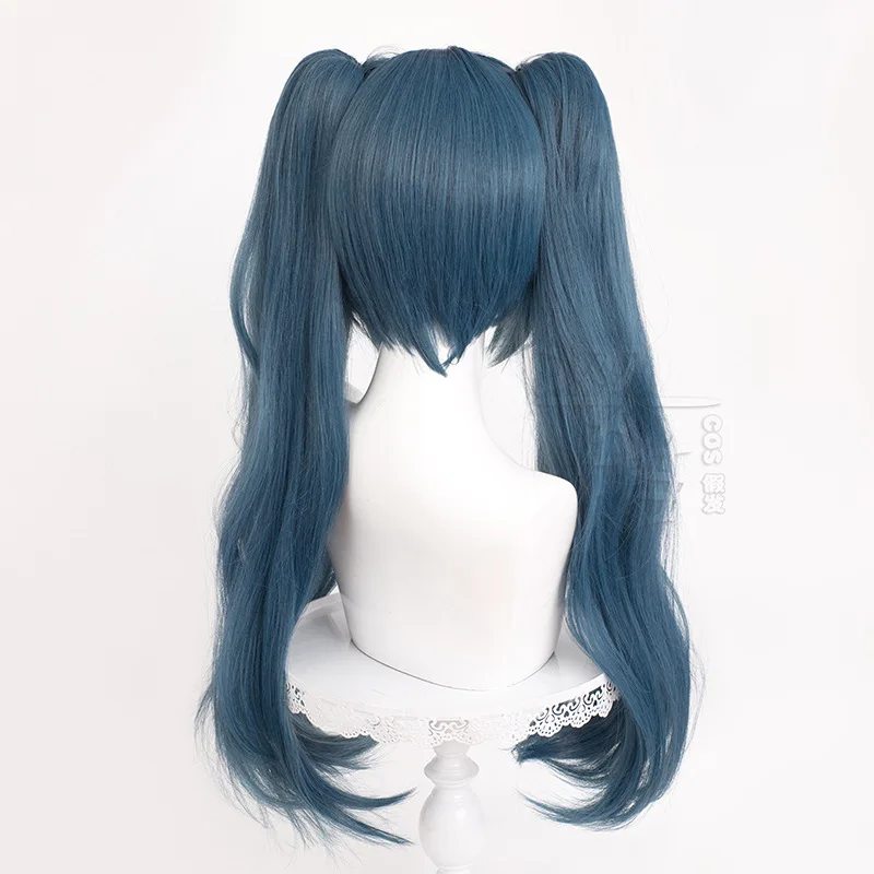 Jogo azur lane regensburg peruca cosplay 70cm azul escuro resistente ao calor cabelo sintético anime cosplay perucas halloween festa das mulheres dos homens