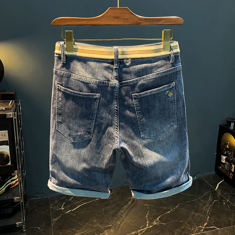 Summer Thin Shorts Boys2024New Fashion Elastic Comfortable Mid-Length Pants Straight Loose Cropped Casual Pants