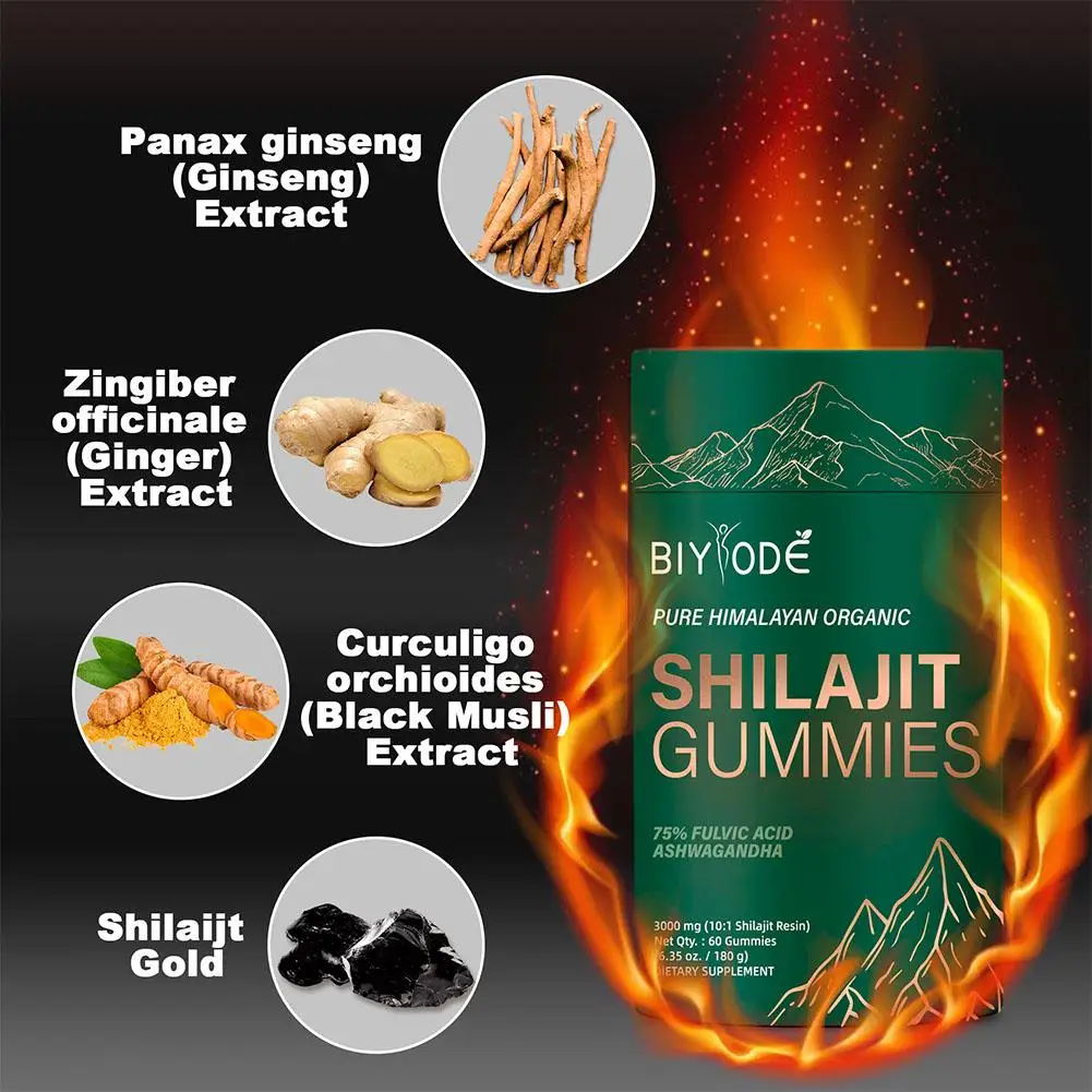 Upgraded Chlorophyll Shilajit Amino Natural Mineral Pure Himalayan Shilajit Gold Gummies Maintain Energy Improve Body Immunity