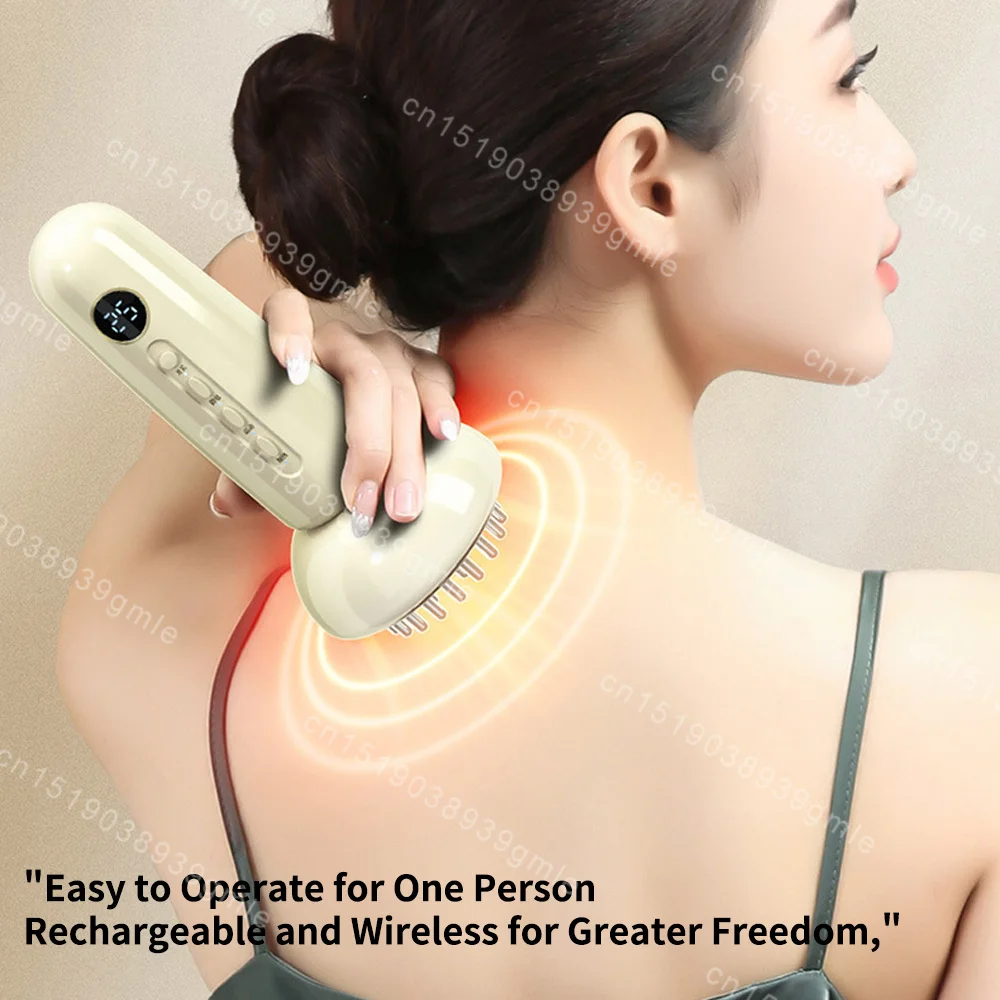 

Eletric Guahsa Massager Meridian Massage Brush Lymphatic Drainage Machine Heating Microcurrent Body Back Massager Anti Cellulite