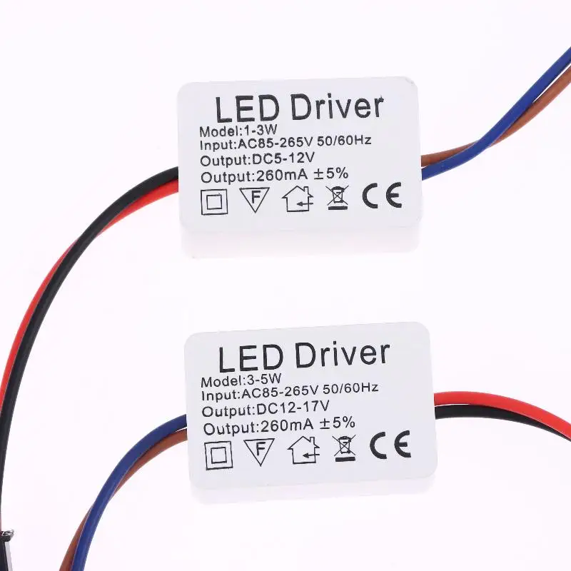 1Pc 1-3W 3-5W 4-7W 8-12W 12-18W 18-24W Isolated LED Driver Power Supply Adjustable Constant Voltage 260mA Lighting Transformer